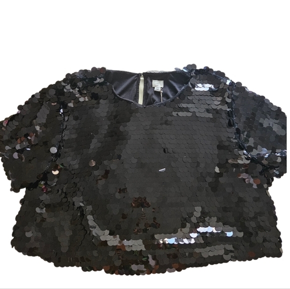 NWT a new day  Palilette Sequins Cropped Top - Picture 6 of 12